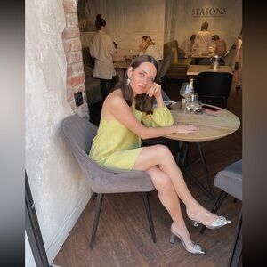 Lime Green Off-Shoulder Dress